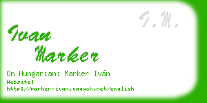 ivan marker business card